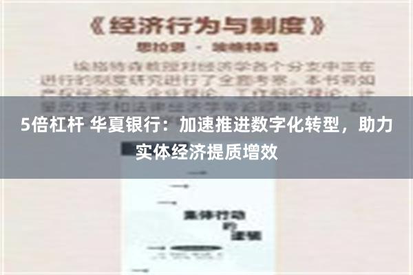 5倍杠杆 华夏银行：加速推进数字化转型，助力实体经济提质增效