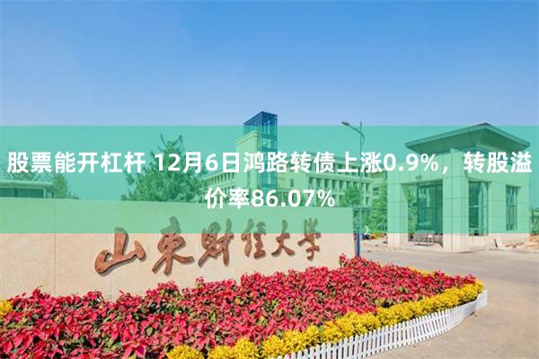 股票能开杠杆 12月6日鸿路转债上涨0.9%，转股溢价率86.07%